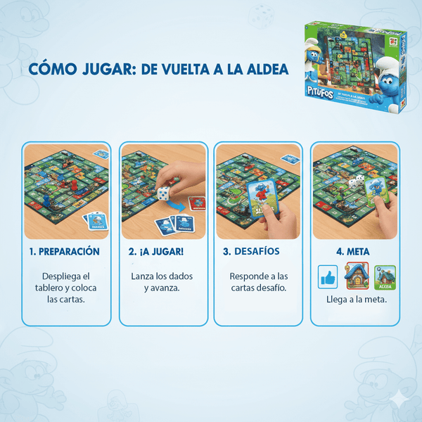 Juego de Mesa Vuelta A La Aldea - Los Pitufos - Toyng Chile