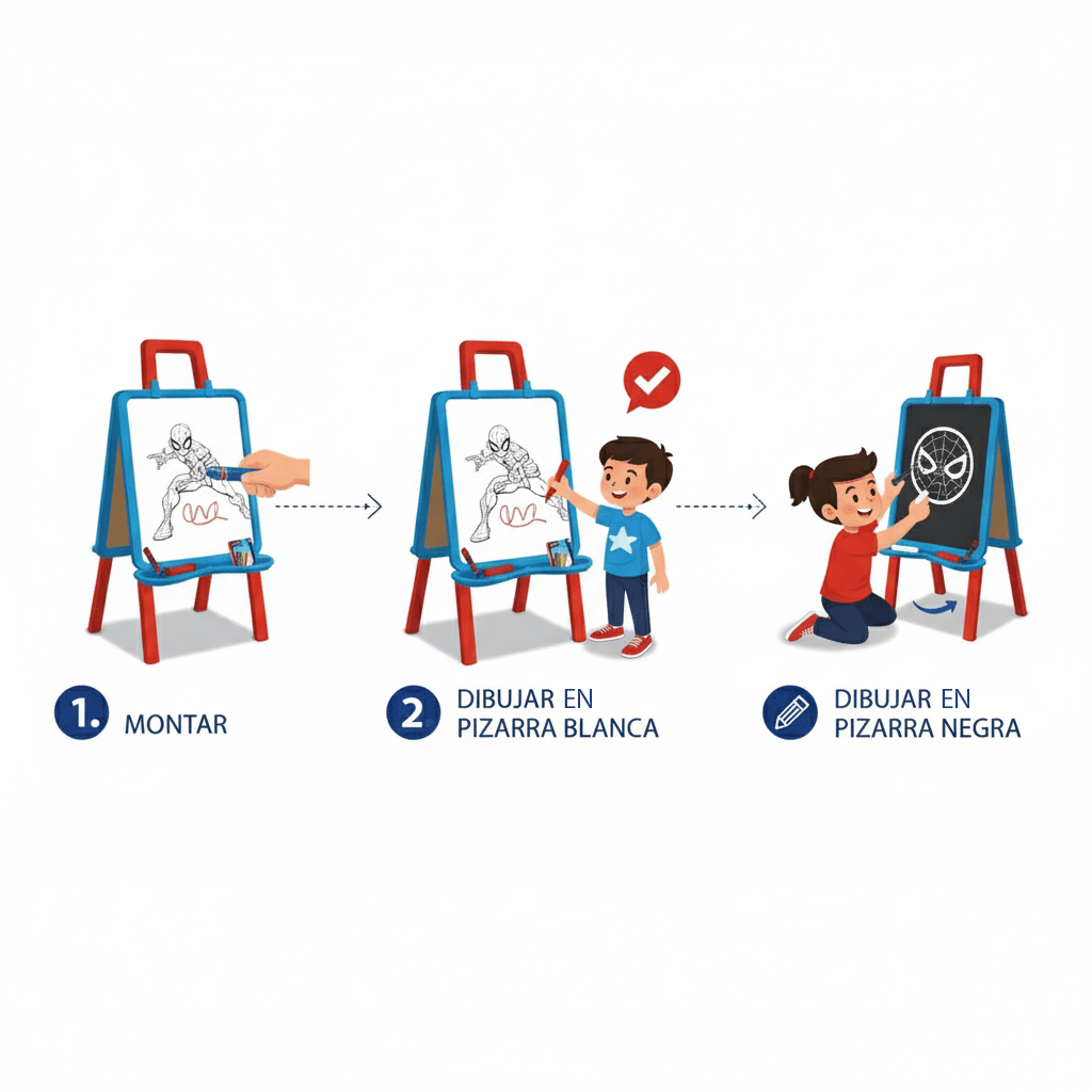 Juego Educativo Pizarra Doble Con Atril - Spiderman - Toyng Chile