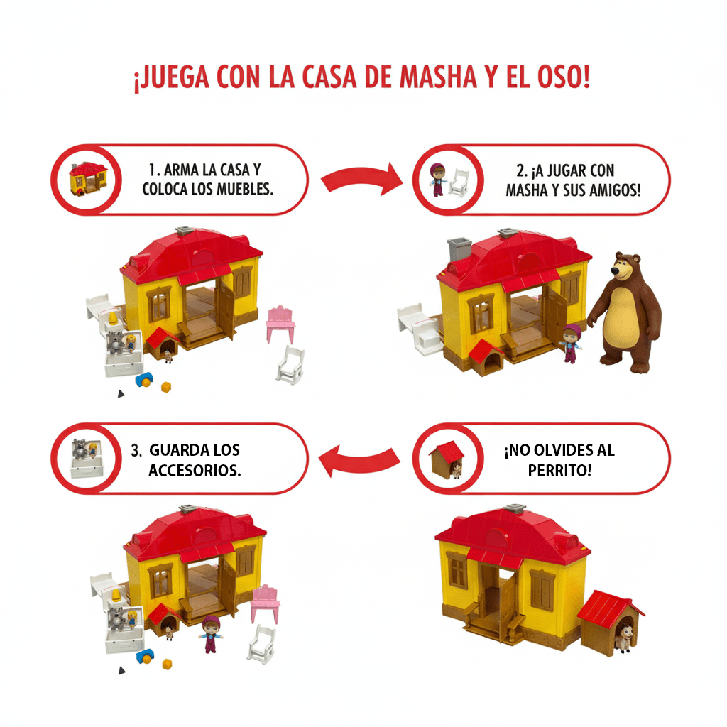 Juguete Casa Masha Set de Juego - Masha Y El Oso - Toyng Chile