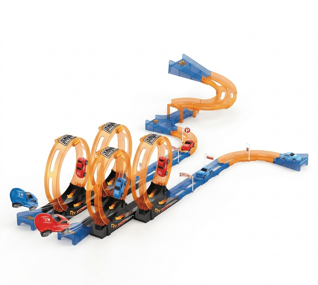 Juguete Pista 38 Piezas 2 Autos Pull Back - Toyng - Toyng Chile