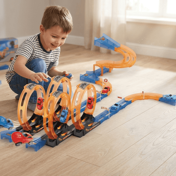 Juguete Pista 38 Piezas 2 Autos Pull Back - Toyng - Toyng Chile