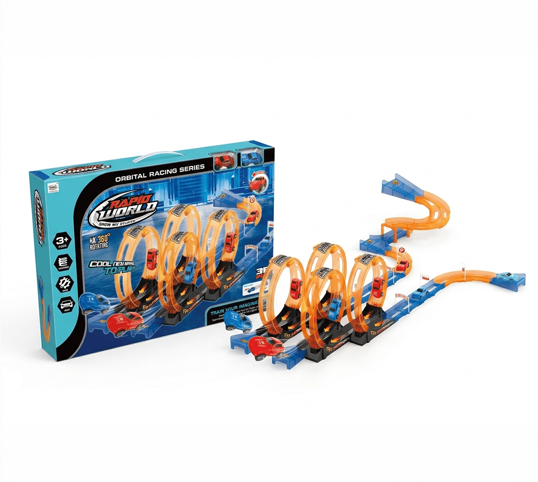 Juguete Pista 38 Piezas 2 Autos Pull Back - Toyng - Toyng Chile