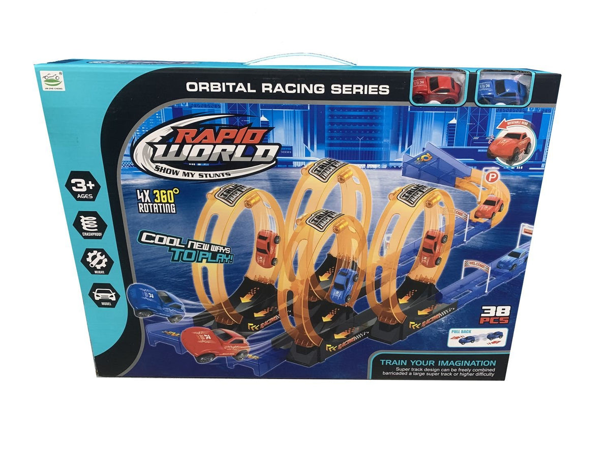 Juguete Pista 38 Piezas 2 Autos Pull Back - Toyng - Toyng Chile