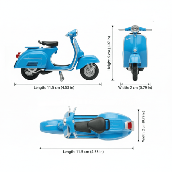 Moto Italiana Vespa 1970 150CC Escala 1:18 - Welly - Toyng Chile