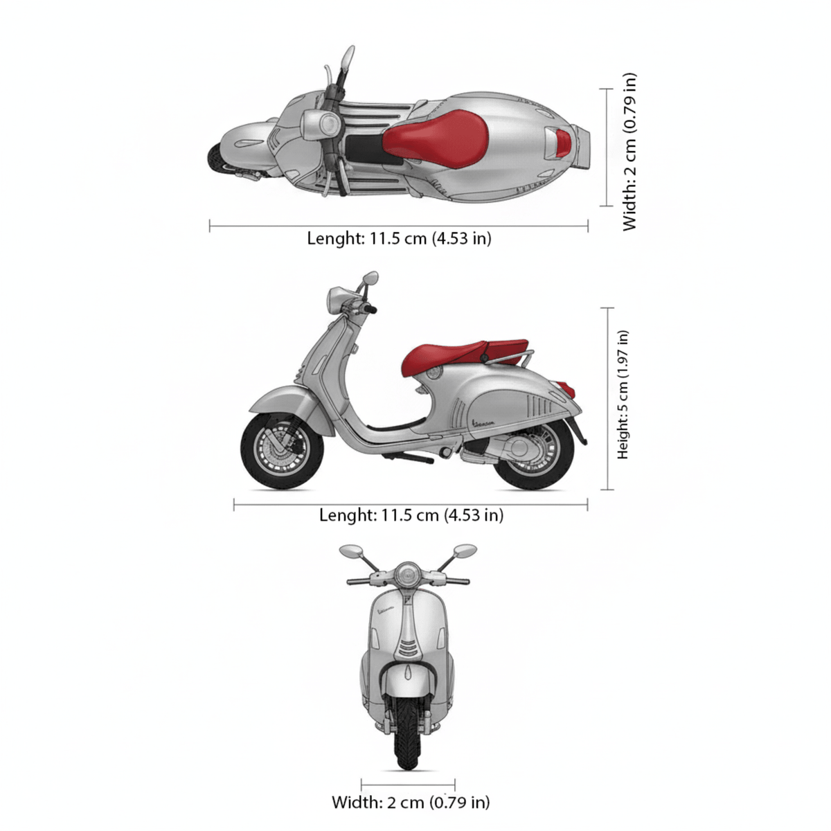 Moto Italiana Vespa 2014 946 Escala 1:18 - Welly - Toyng Chile