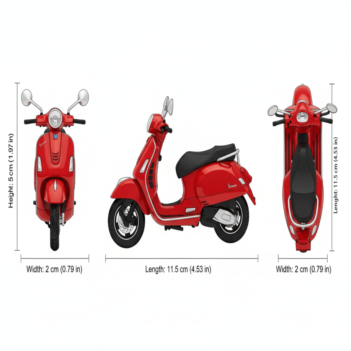 Moto Italiana Vespa GTS 125CC Escala 1:18 - Welly - Toyng Chile