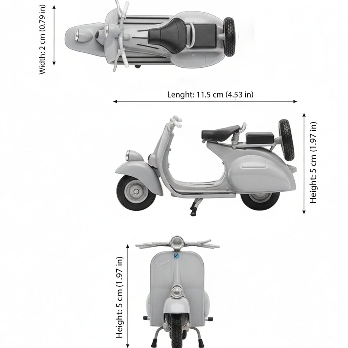 Moto Vespa 1953 125CC Escala 1:18 - Welly - Toyng Chile