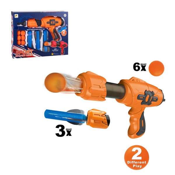 Juguete Set Pistola, 6 Pelotas Y 3 Lanzadores - Toyng