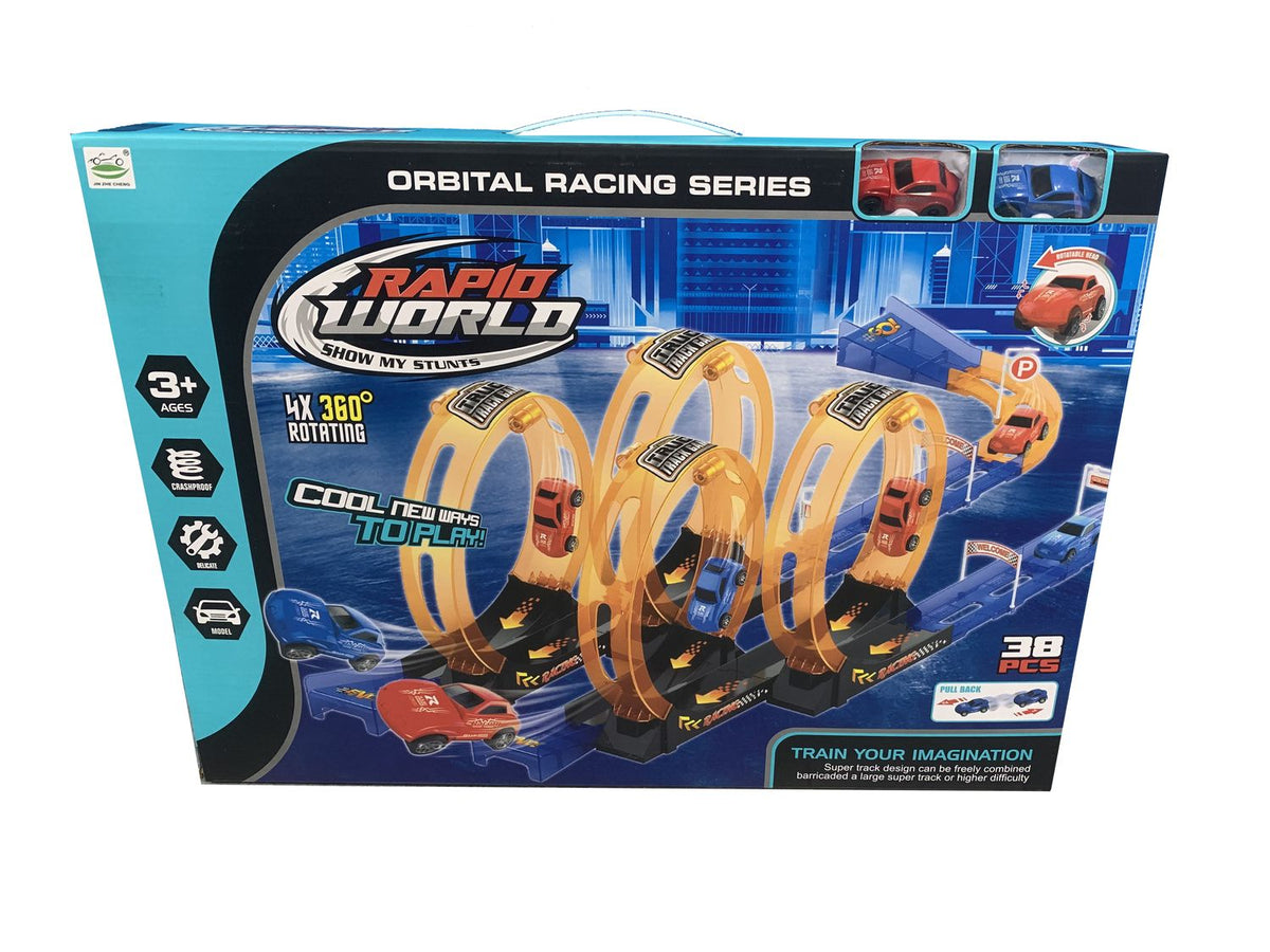 Juguete Pista 38 Piezas 2 Autos Pull Back - Toyng