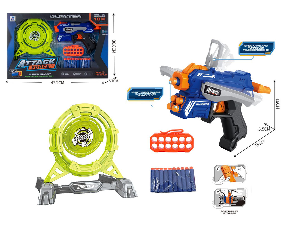 Juguete Set Lanzador, 10 Dardos Y 1 Tablero - Toyng