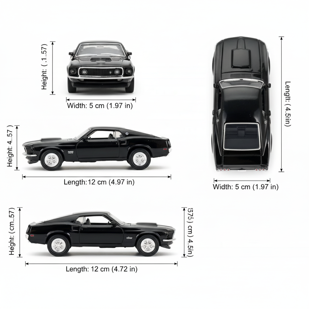 Auto 1969 Ford Mustang Boss 429 - Welly Escala 1:34:39