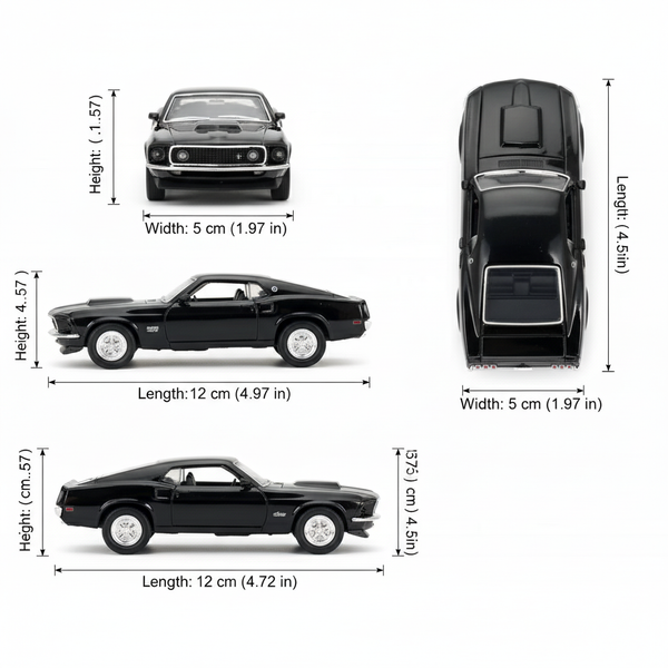 Auto 1969 Ford Mustang Boss 429 - Welly Escala 1:34:39