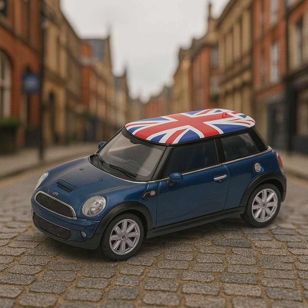 Auto Mini Cooper British Flag S - Welly Escala 1:43
