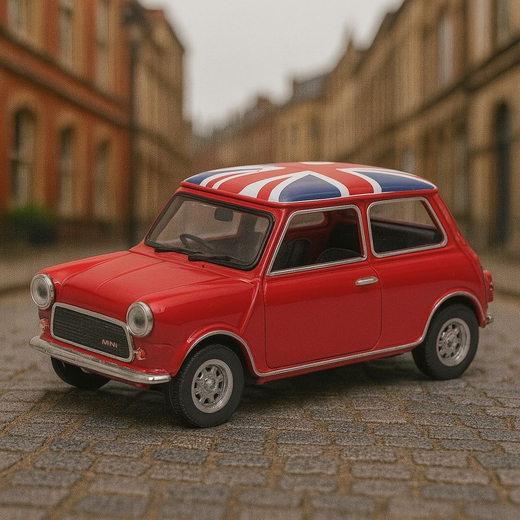 Auto Mini Cooper 1300 Uk Flag S - Welly Escala 1:43
