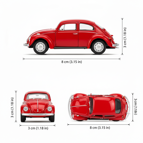 Auto Volkswagen Beetle - Welly Escala 1:60