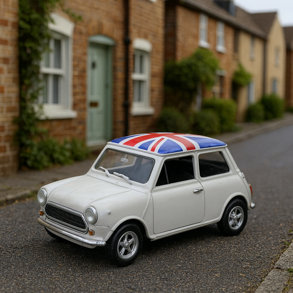 Auto Mini Cooper 1300 (Uk Flag) - Welly Escala 1:60