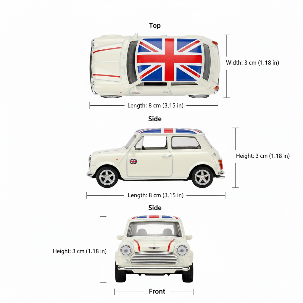 Auto Mini Cooper 1300 (Uk Flag) - Welly Escala 1:60