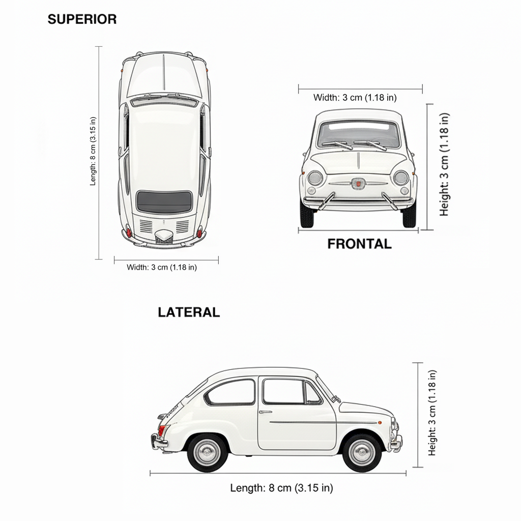 Auto Fiat 600 - Welly Escala 1:60