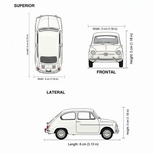 Auto Fiat 600 - Welly Escala 1:60