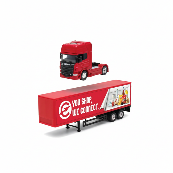 Camión Scania Logging Trailer Rojo - Welly Escala 1:64