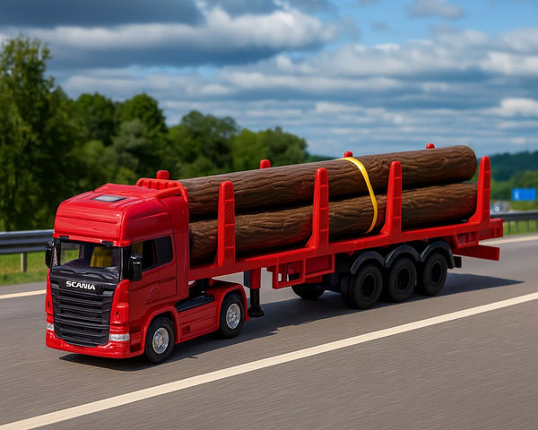 Camión Scania Logging Trailer Burdeo - Welly Escala 1:64