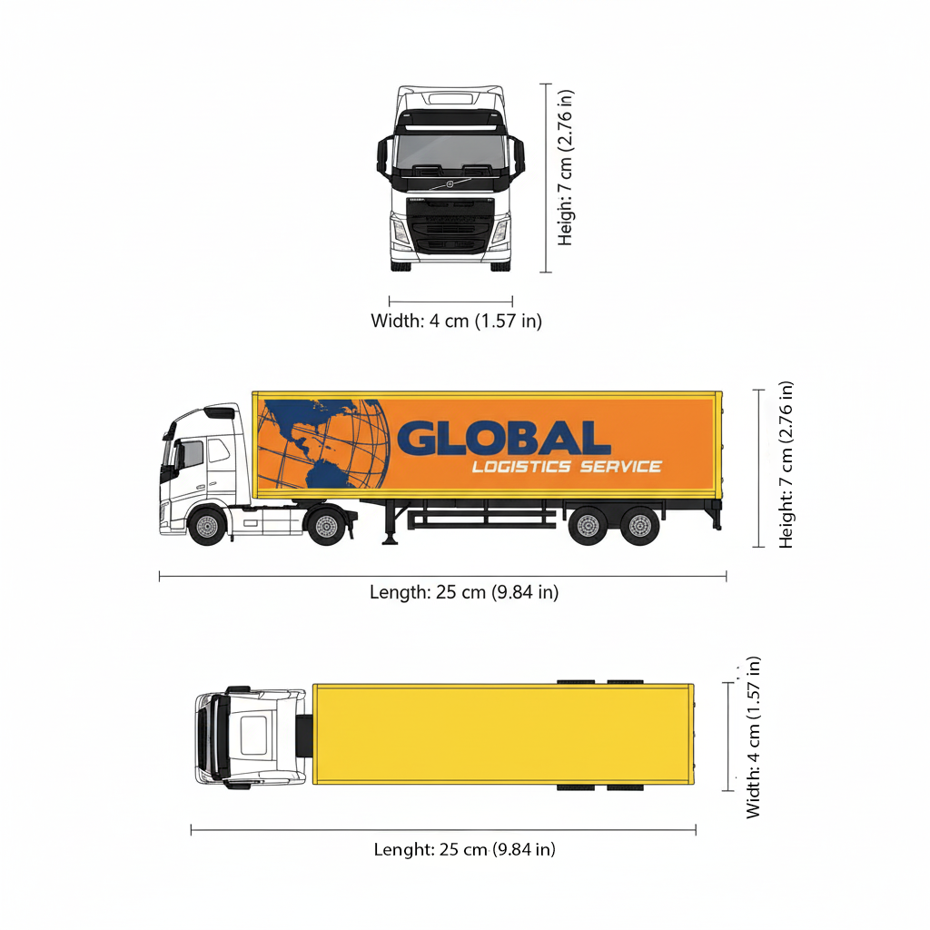 Camión Volvo Tractor Trailer - Welly Escala 1:64