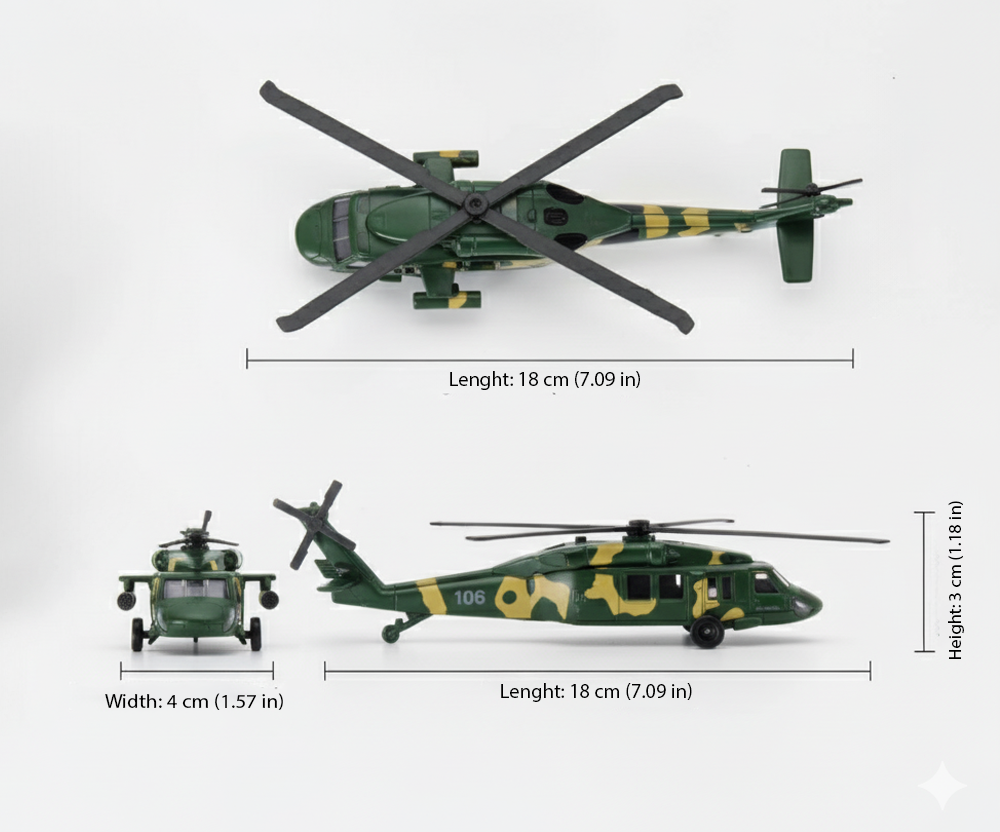 Helicoptero Blackwom Verde - Welly