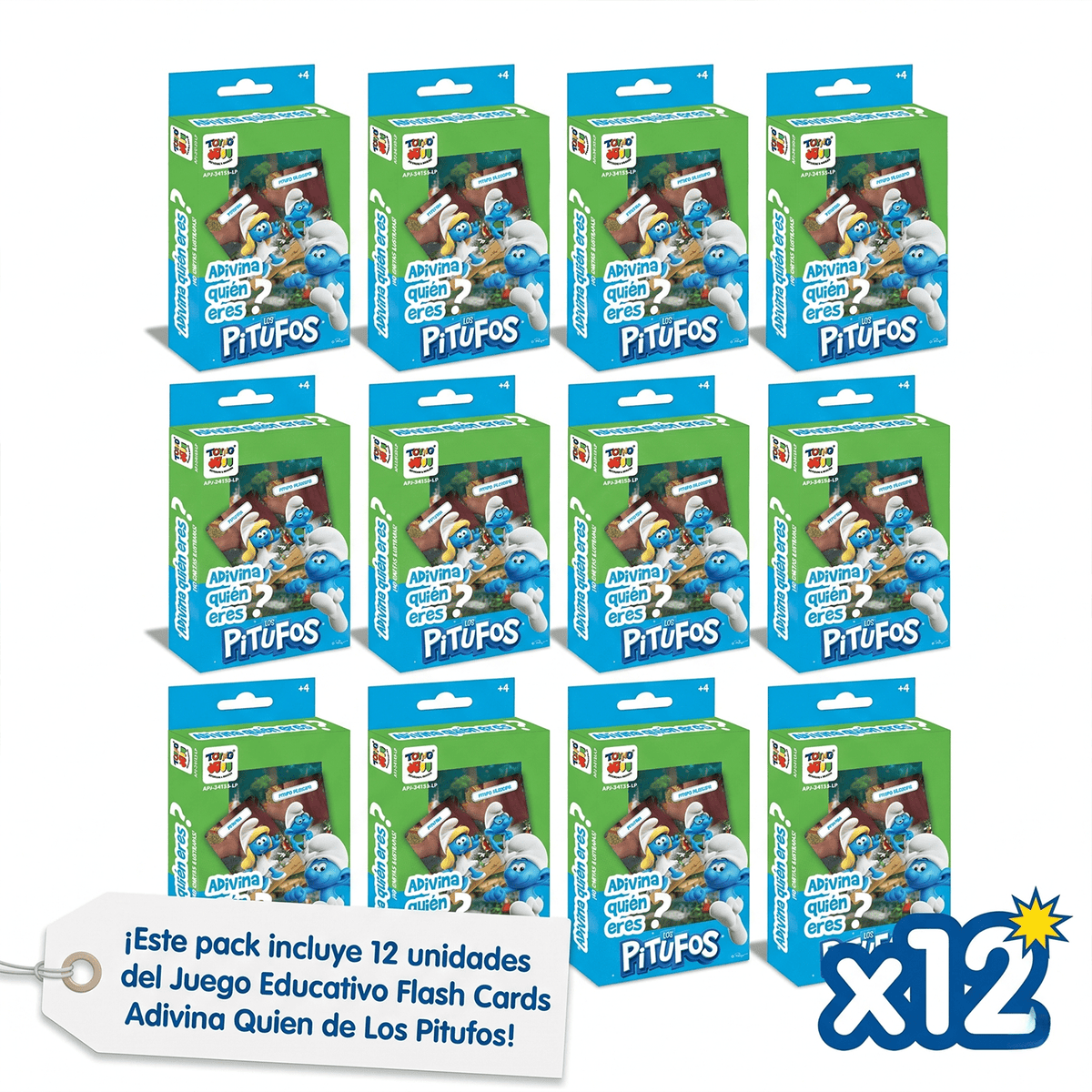 Pack 12 Flash Cards Adivina Quién Eres Los Pitufos - Toyng Chile