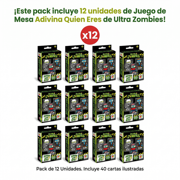 Pack 12 Flash Cards Adivina Quién Eres Ultra Zombies - Toyng Chile