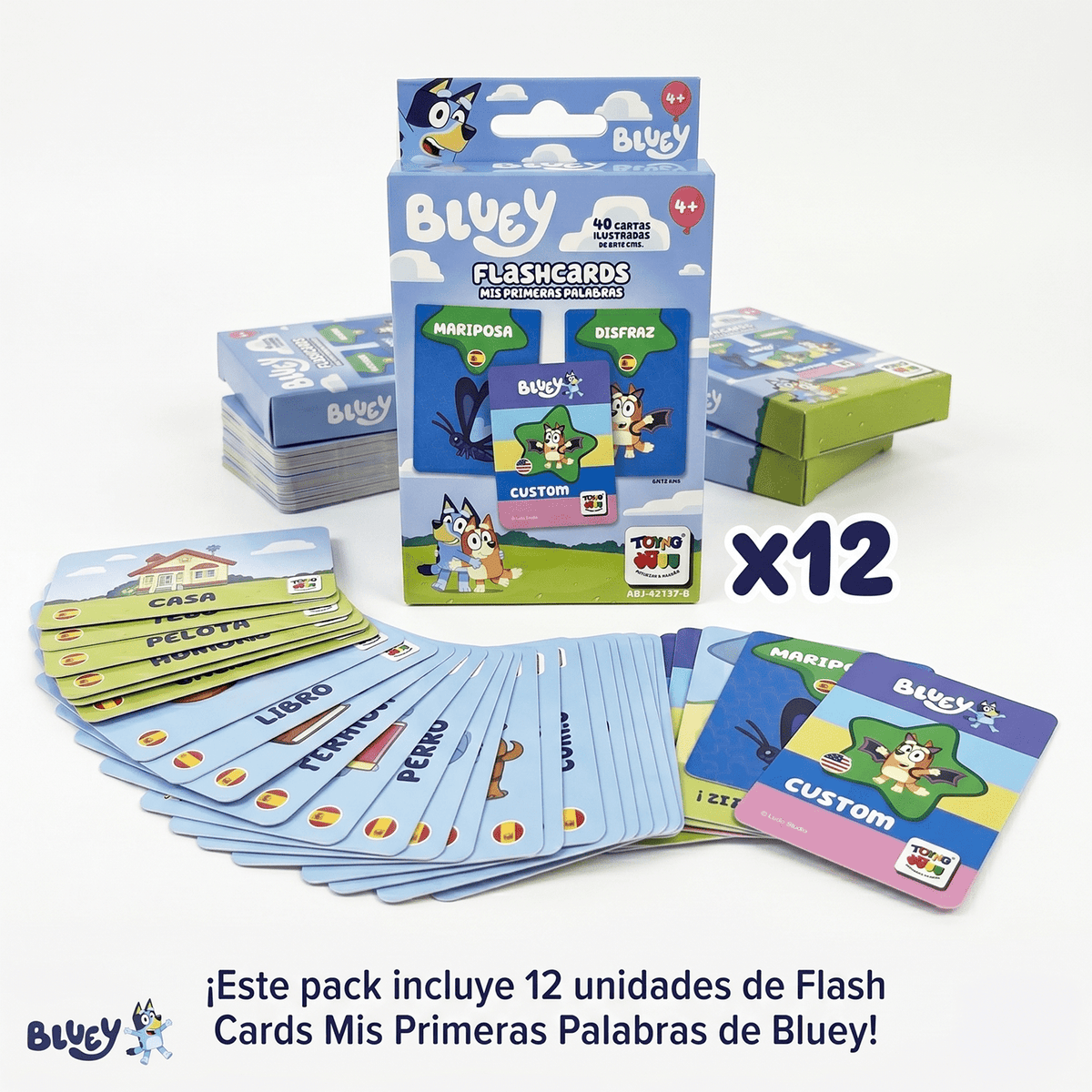 Pack 12 Flash Cards Primeras Palabras Bluey - Toyng Chile