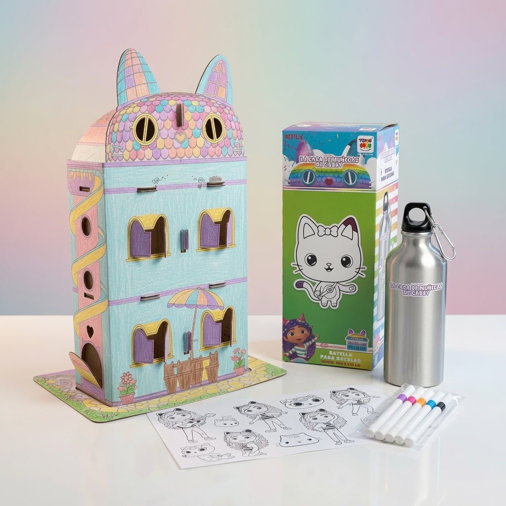 Pack Gabby Casa Chica + Botella para Decorar