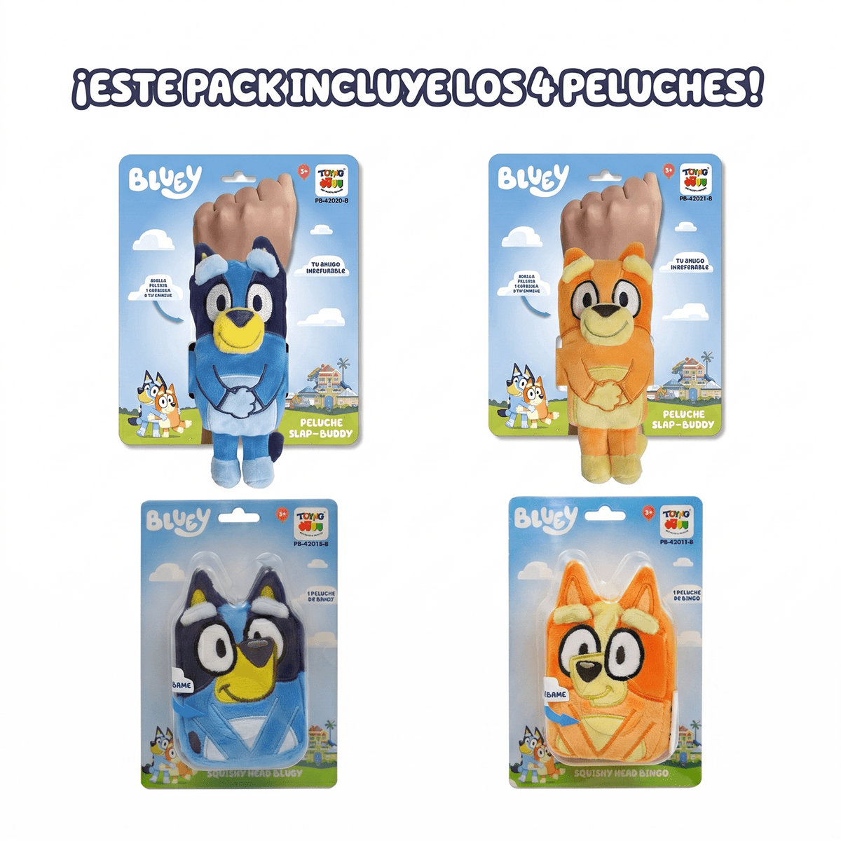 Pack Peluches Bluey y Bingo x4 Unidades - Toyng Chile