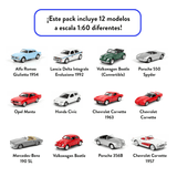 Pack x12 Autos Welly Clásicos Escala 1:60 - Toyng Chile