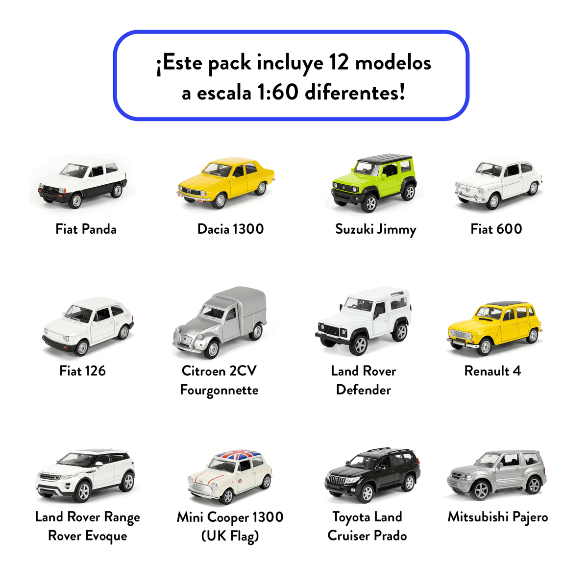 Pack x12 Autos Welly Modernos Escala 1:60 - Toyng Chile