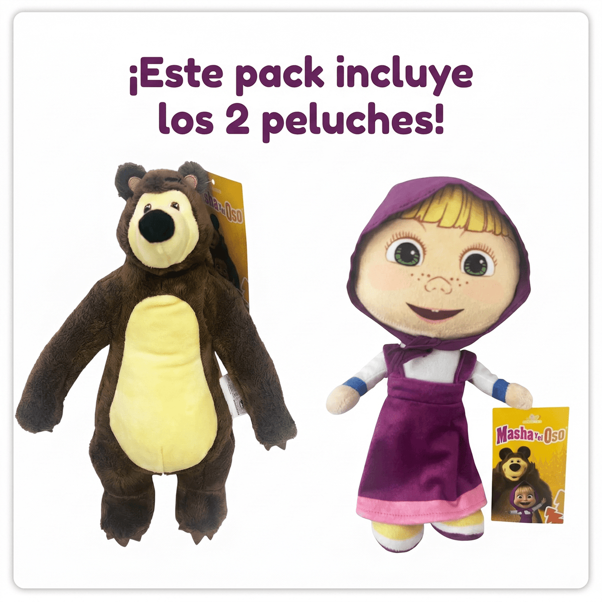 Pack x2 Peluches Masha y el Oso Colección Completa - Toyng Chile