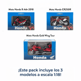 Pack x3 Motos Honda Welly Escala 1:18 - Toyng Chile