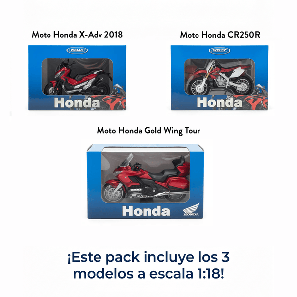 Pack x3 Motos Honda Welly Escala 1:18 - Toyng Chile