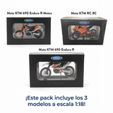 Pack x3 Motos KTM Welly Escala 1:18 - Toyng Chile