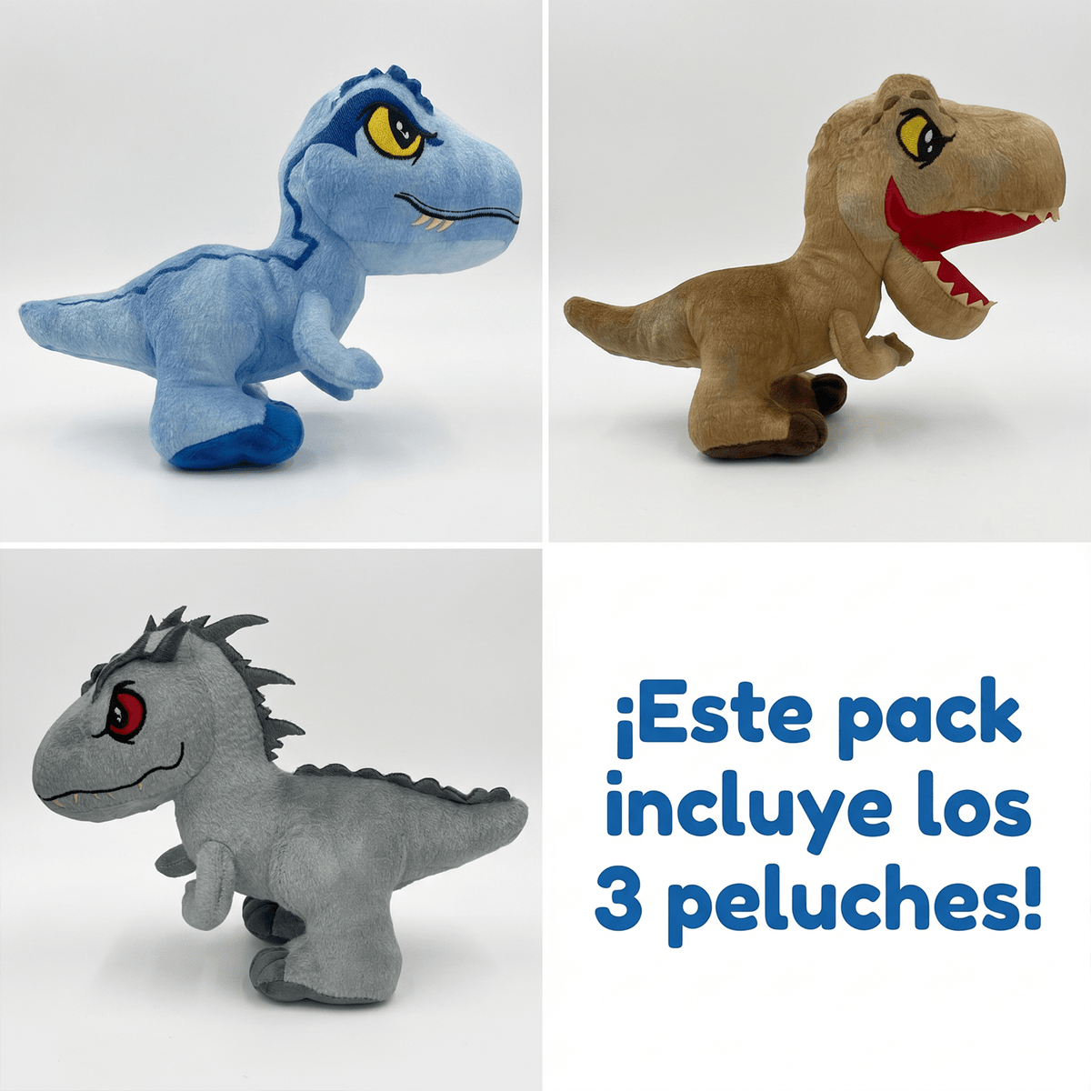 Pack x3 Peluches Jurassic World Colección Completa - Toyng Chile