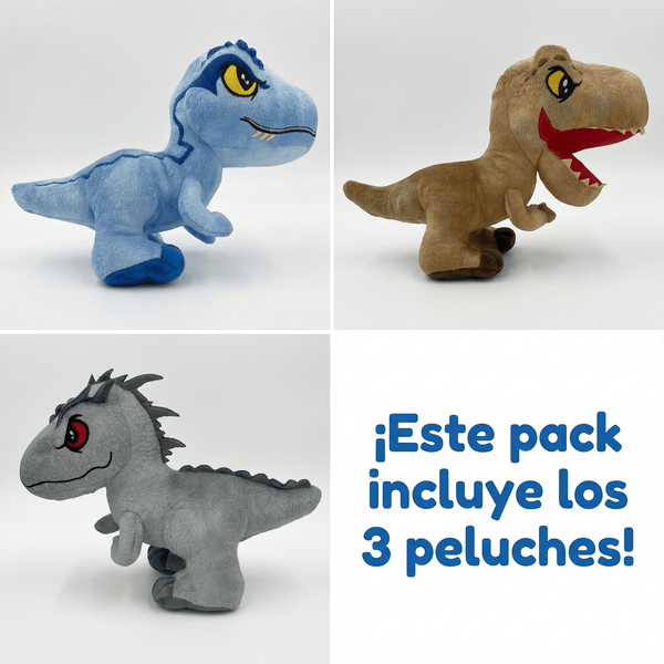 Pack x3 Peluches Jurassic World Colección Completa - Toyng Chile
