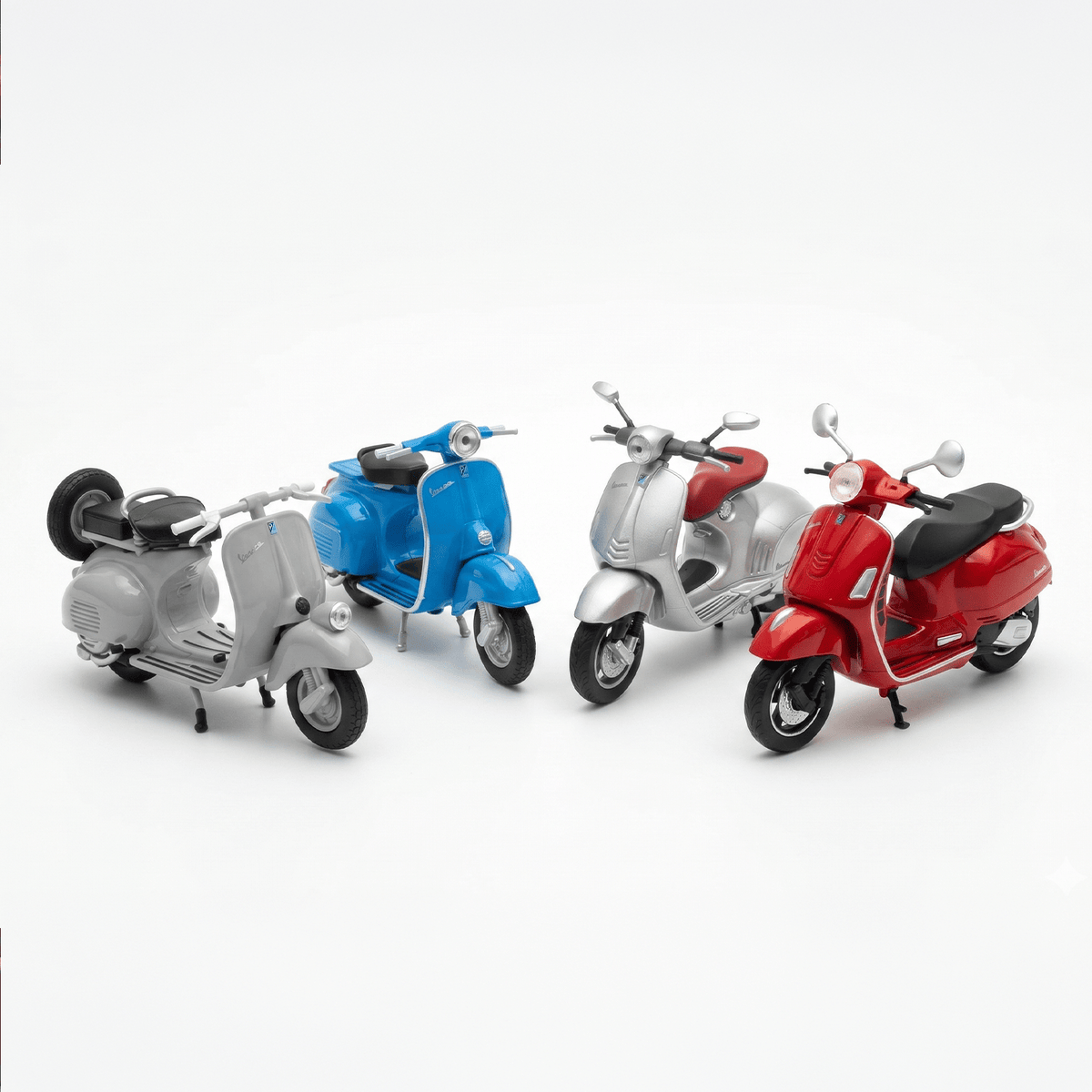 Pack x4 Motos Vespa Welly Escala 1:18 - Toyng Chile