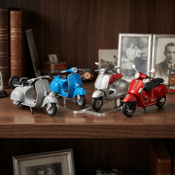 Pack x4 Motos Vespa Welly Escala 1:18 - Toyng Chile