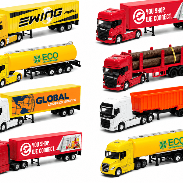 Pack x8 Camiones Welly Colección Completa Escala 1:64 - Toyng Chile