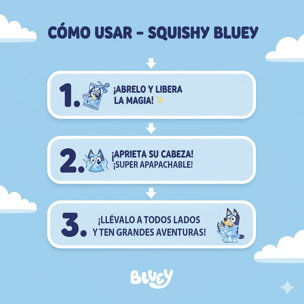 Peluche Squishy Head Bluey - Bluey