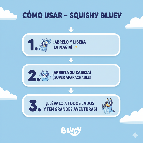 Peluche Squishy Head Bluey - Bluey