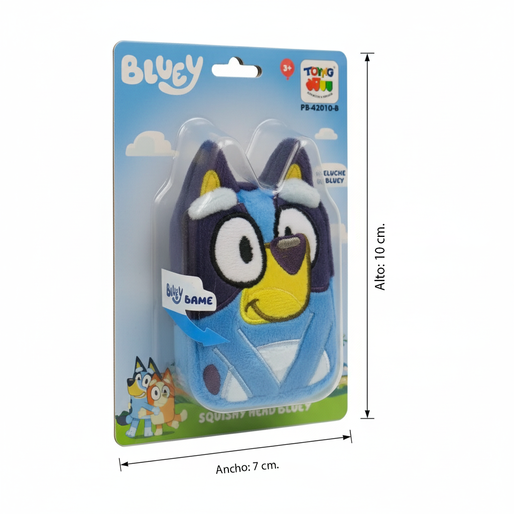 Peluche Squishy Head Bluey - Bluey