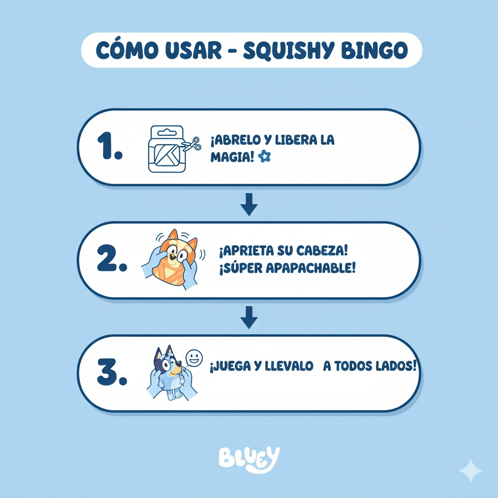 Peluche Squishy Head Bingo - Bluey
