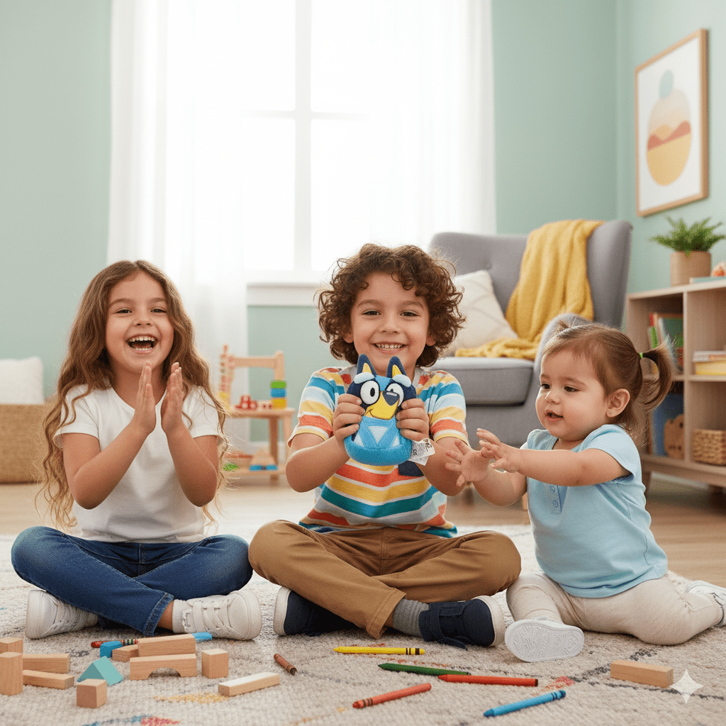 Peluche Squishy Head Bluey - Bluey - Toyng Chile