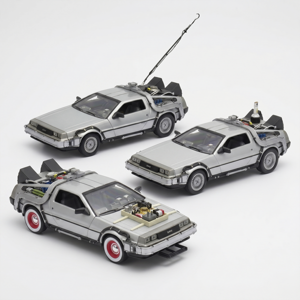 Pack x3 DeLorean Volver al Futuro Trilogía Welly 1:24