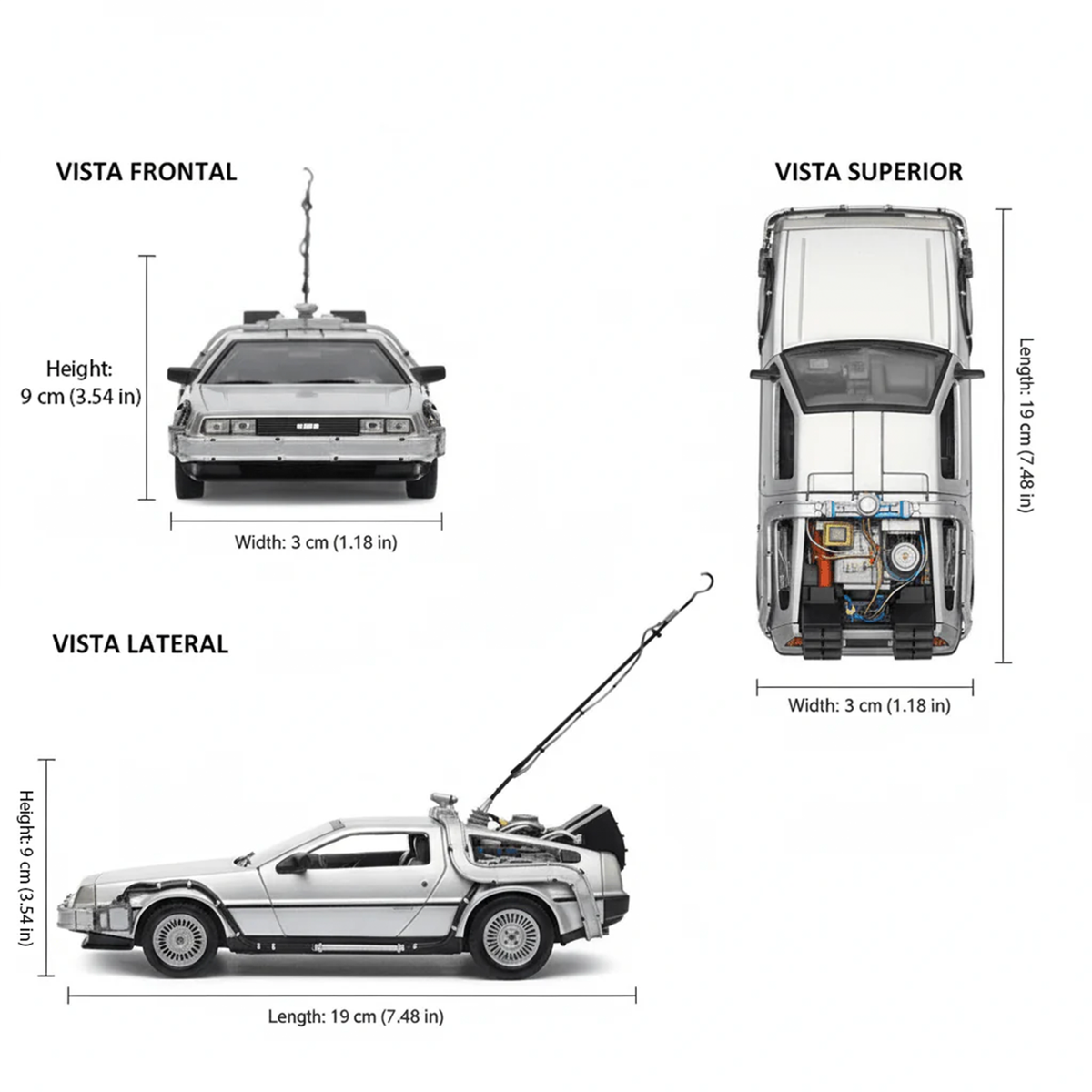 Pack x3 DeLorean Volver al Futuro Trilogía Welly 1:24